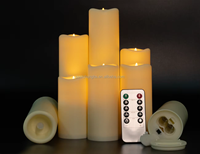 Lilin LED Tanpa Api Laris Manis, Kontrol Jarak Jauh, Baterai, Api 3D untuk Pernikahan, Halloween, Diwali, Liburan, Rumah, Plastik