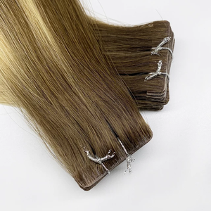 Extensions de cheveux invisibles en bande adhésive, cheveux humains vierges 500g, lisses, soyeux, pointes épaisses, pour salon de beauté - Product Image 1