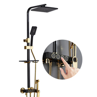 47 vente en gros de robinets thermostatiques de salle de bain robinets de douches à quatre niveaux pommes de douche laiton noir doré à quatre vitesses