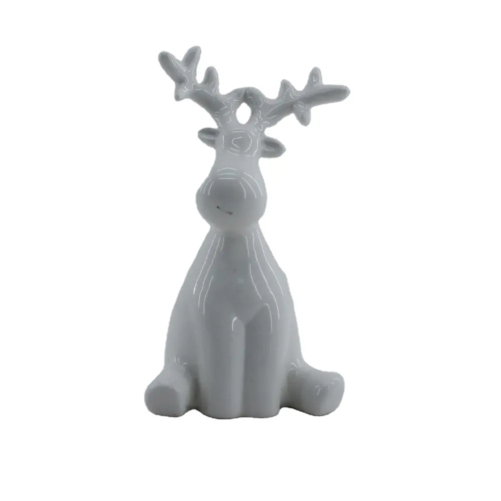 Внутренней отделки Тип товара украшения оленей и дизайном в виде животного с симпатичными изображениями оленей, статуэтка домашний оптовая продажа Рождество белый фарфор 300 шт