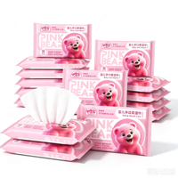 Mini lingettes pour bébé, pack de voyage, 10 lingettes, non tissées, ours rose, lingettes humides pour les mains et la bouche, pour sac à couches et sorties