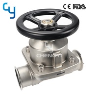 CY SS316L Sanitaire En Acier Inoxydable Manuel Trèfle Pince Vanne À Membrane DN80 pour Système Industriel