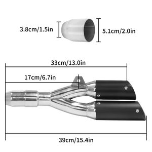 Tubo de Escape Universal para Motocicleta de Acero Inoxidable de Alta Calidad de 51 mm, Silenciador DB Killer Modificado con Doble Orificio de Escape - Product Image 2