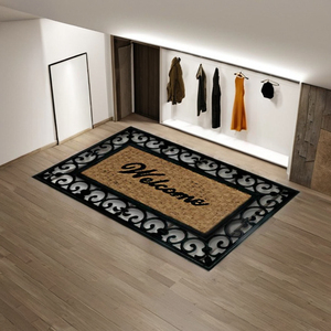 Alfombra Fairmont Novelty Oriental de Fibra de Coco con Respaldo de Goma Antideslizante, Hecha a Máquina, Lavable a Mano, para Interiores/Exteriores, Grosor de 3-10 mm, Moderna - Product Image 1