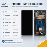 Écran LCD MAGIREP pour Samsung Note 10 Plus avec écran tactile Incell et châssis – Pièces de rechange en gros pour réparation