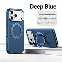 Funda de Teléfono de Lujo Ruite con Soporte de Aleación de Aluminio y Cuero para iPhone 17 18 Pro Max, Succión Magnética N52, Híbrida de TPU y PC, Antigolpes