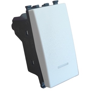 Interruptor de un solo polo blanco con luz indicadora compatible con Vimar Arke - Product Image 1