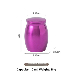Guci Logam Kecil untuk Hewan Peliharaan, Wadah Kremasi dari Paduan Logam, Tempat Abu Rambut Anjing Kucing, 10ml, Tutup Ulir, 5 Warna - Product Image 3