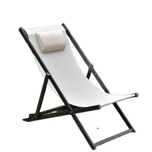 2023 Backpack Outdoor Portable Lounger Deck Chair Adjustable Folding Aluminum Beach Chair For the Pool