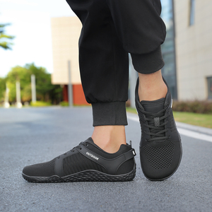 נעלי HEVA שחורות ספורטיביות, ללא הפרש גובה, לאימון, קלות משקל, נושמות, נגד החלקה, נוחות, מינימליסטיות, לאימון בסגנון רגליים יחפות - Product Image 5