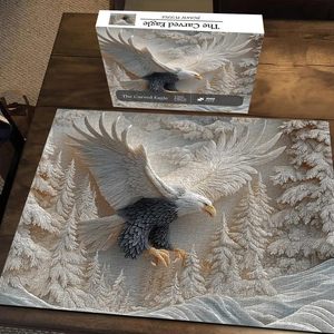 Rompecabezas de águila tallada - Juego de rompecabezas de la majestuosa águila calva - Product Image 1