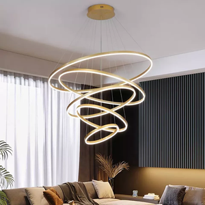 <span class=keywords><strong>Lampadario</strong></span> <span class=keywords><strong>Moderno</strong></span> a Cerchi LED Rotondi di Nuovo <span class=keywords><strong>Design</strong></span> per Interni <span class=keywords><strong>Soggiorno</strong></span> Ristorante di Lusso - Product Image 3
