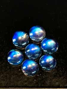 AAAAA+++ Juego de 7 Cabujones Redondos de Calidad Superior, Color Morado Natural, Tratados Térmicamente, con Destello Azul, Multitamaño, Increíble - Product Image 2