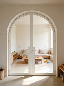 <span class=keywords><strong>Puerta</strong></span> de Acero con Marco Blanco Mate de Alta Calidad, <span class=keywords><strong>Puerta</strong></span> Arqueada de Metal Galvanizado con Vidrio, Servicio OEM, <span class=keywords><strong>Puerta</strong></span> de Vidrio para Armario/Sala de Estar - Product Image 1