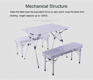 For Hot Sale Wholesale Modern Aluminum Folding <b>Table</b> <b>and</b> <b>Chairs</b> Set for Camping & Park Use-Portable Outdoor Furniture OW-103 Fol - Product Image 2