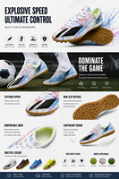 Chaussures de football respirantes TF, chaussures de football pour terrain artificiel, antidérapantes pour hommes, entraînement et matchs