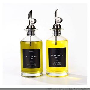 Glass Bottle Olive Oil <b>Dispenser</b> Bottle for Kitchen With Metal Pour Spout - Product Image 5