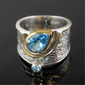 Anello con dettagli blu in stile etnico per donna, accessorio creativo da dito - Product Image 2