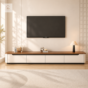 Mueble de <span class=keywords><strong>TV</strong></span> de Estilo Arquitectónico XINGRUO, Vitrina Arqueada, Mueble de Pared de Madera Crema Personalizado, Mueble de Salón con Espacio de Almacenamiento - Product Image 1