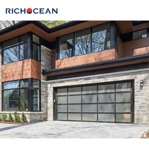 Richocean Aluminium Grille Verre Blanc Portes de <span class=keywords><strong>Garage</strong></span> pour Voitures Électrique Sectionnel Vertical Porte Coulissante <span class=keywords><strong>Garage</strong></span> - Product Image 4
