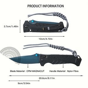 Cuchillo EDC para acampar al aire libre con mango de fibra de nailon y hoja de material CPM Magnacut, ideal para equipo de senderismo. - Product Image 6