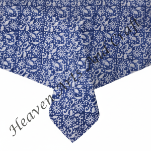 Nappe en pur coton imprimé carré à la main ferme indienne mariage décoratif lin couverture de table faite à la main - Product Image 1