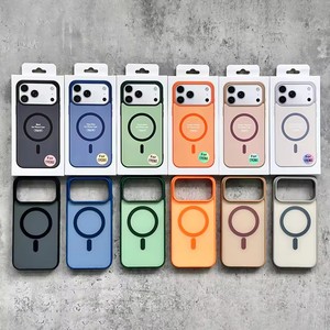 Étui de téléphone mat en TPU PC couleur bonbon avec chargement magnétique sans fil de luxe pour <span class=keywords><strong>iPhone</strong></span> 18 17 16 15 14 13 <span class=keywords><strong>12</strong></span> 11 Pro Max XR Capa - Product Image 1