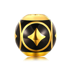 Tamaño pequeño diseño de moda 24K oro puro oro duro moneda de cobre Tianzhu pulsera con cuentas accesorios de joyería de oro de gama alta - Product Image 3