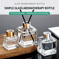 Bouteilles diffuseurs carrées en verre écologiques 50ml-200ml – Contenants vides réutilisables pour l'aromathérapie et l'usage domestique