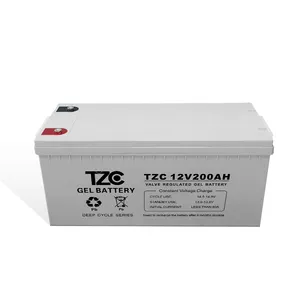 TZC Gel Wechsel richter Speicher Deep Cycle Batterie 12 V100ah 200ah 250ah Blei Säure Gel Solar Batterie für Solaranlage