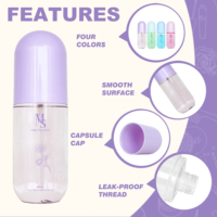 Flacon pulvérisateur ovale en PET de 200 ml, couleur macaron, vide, pour cosmétiques, nettoyant visage, brume tonifiante, impression sérigraphique personnalisée du logo