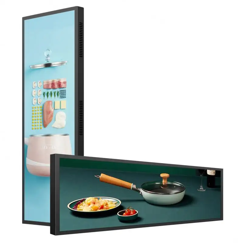 Standalone / network Android advertising kiosk ultra-wide lcd panel stretched bar type tft lcd display screen