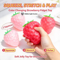 Jouets à presser en forme de fraise de grande taille qui changent de couleur - Jouet créatif anti-stress pour adultes - Jouets promotionnels en gros