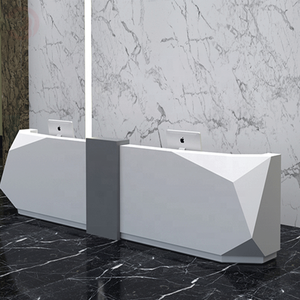 Moderne Witte Custom Massief Oppervlak Receptie Balie Voor Salon, Spa, Fitnessruimte, Hotel | Multifunctionele Kassa Balie - Product Image 2