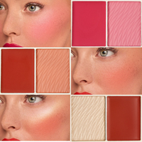 Palette de fard à joues en poudre en gros pour peaux noires, sans logo, végétalienne, sans cruauté, logo personnalisé, longue tenue, rose