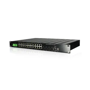 19 Inches Rack Moun L3 Managed Industrial Ethernet Switch Gigabit 24 Port Switch 4 10G Uplink Sfp For Outdoor Security System