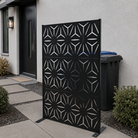 Écran de Confidentialité Métallique Personnalisé 72" H X 47.2" Panneau Décoratif d'Extérieur avec Support pour Balcon, Terrasse, Patio