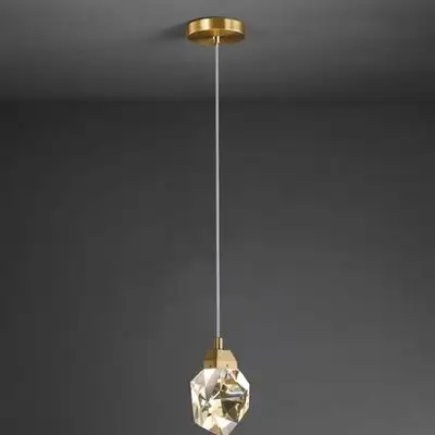 Aangepaste Moderne Messing Drop Crystal Geblazen Glas Eiland Verlichting Enkele Opknoping Keuken Kroonluchter Hanglampen Lampen Voor Thuis