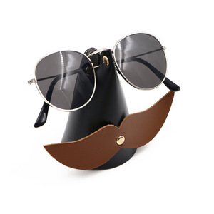 Soporte creativo para gafas de cuero con diseño de bigote, soporte para gafas de oficina, en stock, expositor de gafas para escaparate - Product Image 5