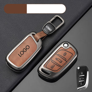 DM Pièces de rechange et accessoires pour voitures en alliage de zinc en cuir en bois pour <span class=keywords><strong>Peugeot</strong></span> Couverture de clé de voiture 508L 4008 408X 308 3008 5008 2008 - Product Image 5