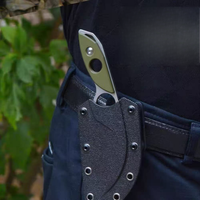 Couteau tactique EDC à lame fixe Wharncliffe Drop Point, acier inoxydable 8CR13MOV, manche G10 avec anneau de maintien, 18 cm