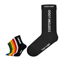 Chaussettes de sport personnalisées écologiques en coton pour hommes, avec impression numérique, logo brodé, impression sur le bord, motif dessiné à la main, pour la gym