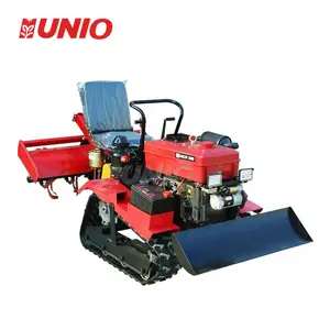 Good Quality Household small diesel rotary tiller farming machine ride type crawler agricultural machinery