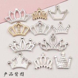 Popolari decorazioni in metallo a forma di corona scintillante - Mini corone con strass per decorazioni nuziali e custodie per telefoni - Product Image 3