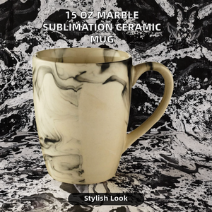 15 Once Tazze in Ceramica Porcellana con Texture Marmo Moderno per Sublimazione con Cucchiaio per Occasioni Festive - Product Image 2