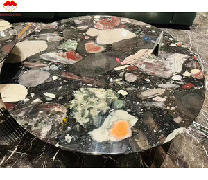 <span class=keywords><strong>Table</strong></span> <span class=keywords><strong>ronde</strong></span> en <span class=keywords><strong>marbre</strong></span> avec impression colorée et design moderne personnalisé Ensembles double <span class=keywords><strong>Table</strong></span> basse <span class=keywords><strong>effet</strong></span> <span class=keywords><strong>marbre</strong></span> agate noire Meubles - Product Image 2