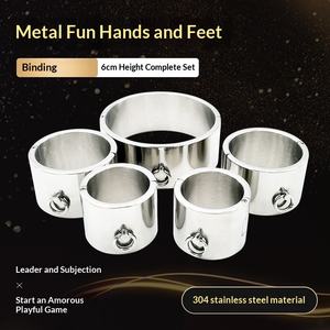 Collier, menottes et attaches pour les <span class=keywords><strong>pieds</strong></span> en acier inoxydable, jouet sexuel pour adultes, alternative métallique, épaissi, interactif, <span class=keywords><strong>esclave</strong></span> de chien - Product Image 5