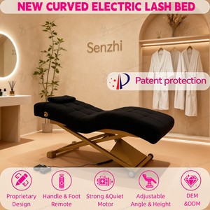 Lettino da Massaggio Elettrico di Lusso Moderno Dorato per Estetica con 1 Motore, Sedia da Tavolo per Trattamenti Viso e Spa Ciglia - Product Image 2