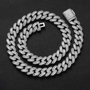 Designer VVS1 Moissanite Prong Cuban Link <b>Chain</b> 925 Sterling Silver Custom <b>Iced</b> <b>Out</b> Hip Hop Bling Necklace Jewelry Tester Pass - Product Image 6