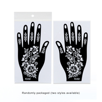 Pochoirs de tatouage au henné adhésifs Golden Phoenix GP, noirs, réutilisables, autocollants de tatouage temporaire DIY en PVC, modèle HS, emballage individuel en sachet OPP